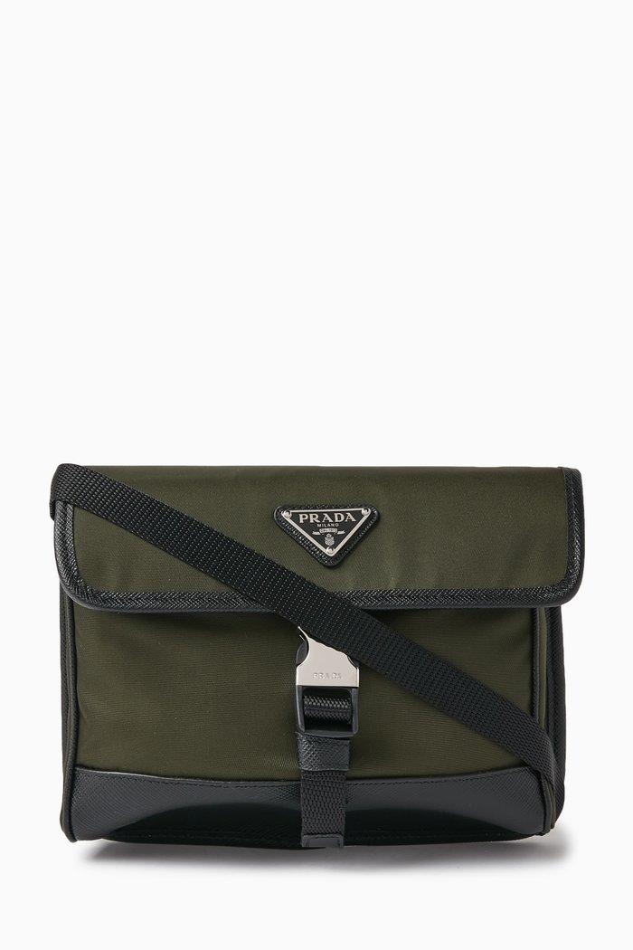 Smartphone Case in Re-nylon & Leather, Green
