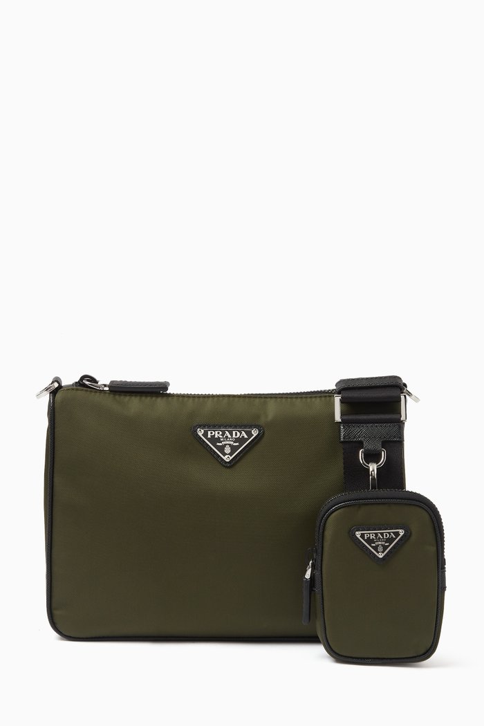 Shoulder Bag in Nylon, Green