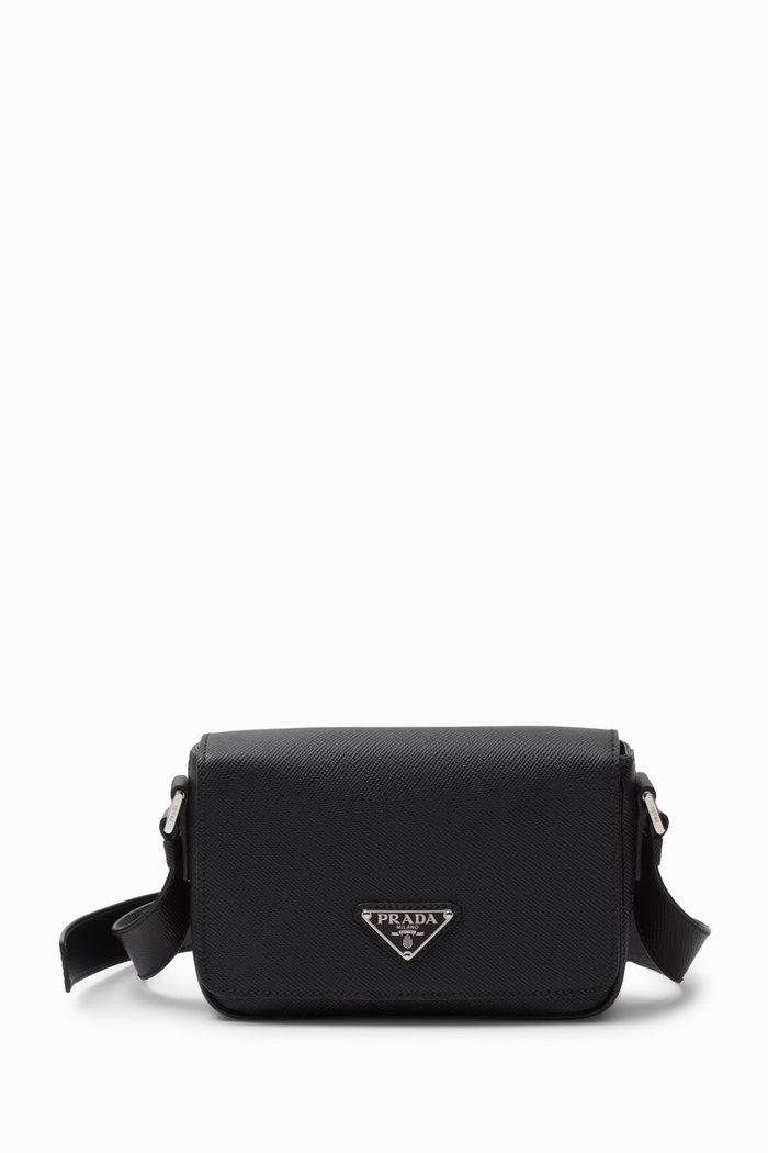 

Logo Crossbody Bag in Leather, Black
