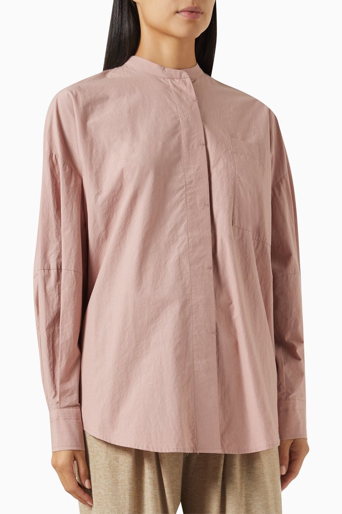 

Mandarin-collar Top, Pink