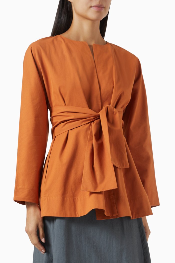 

Self-tie Cinched Top, Orange