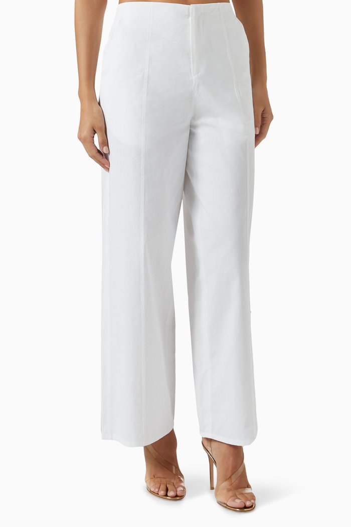 

Wide-leg Pants in Cotton-blend, White