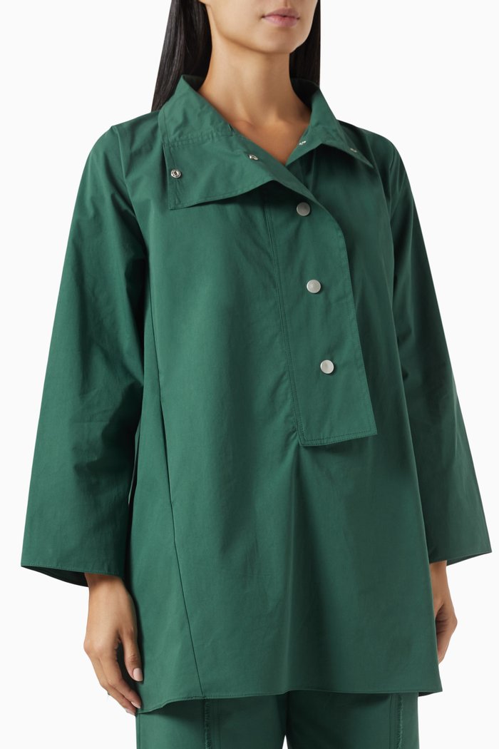 

Buttoned Top in Cotton-blend, Green