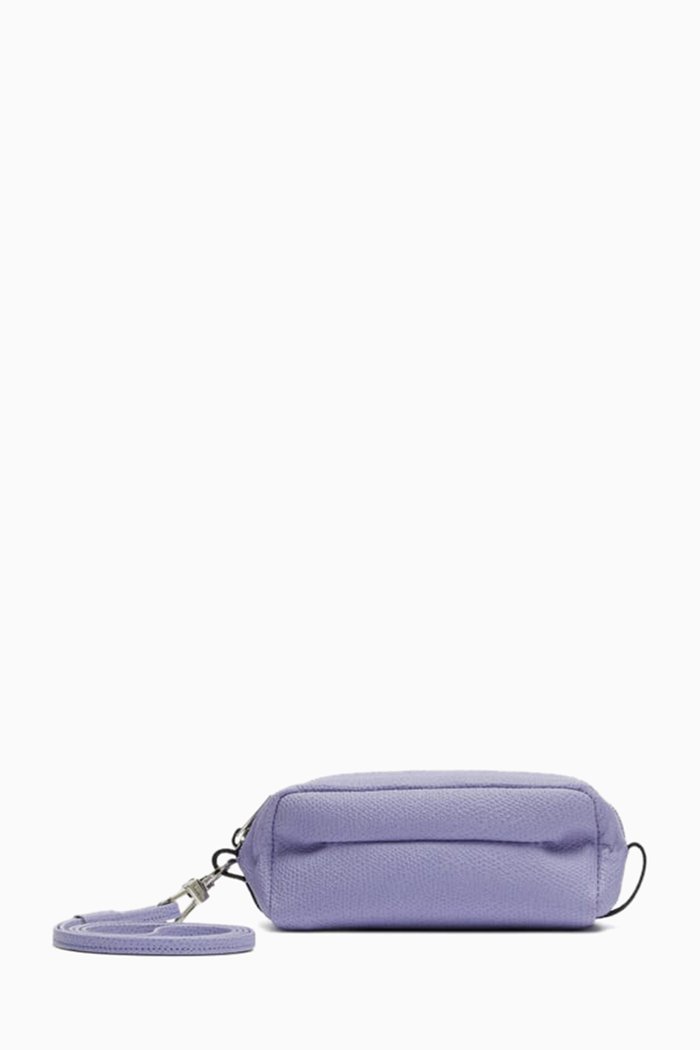 

Micro Origami Beauty Pouch Bag in Millepunte Calfskin Leather, Purple