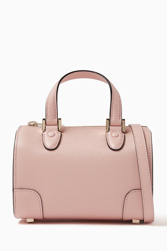 

Micro Babila Boston Top-handle Bag in Leather, Pink