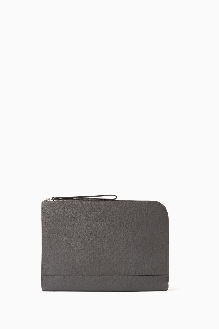 

MyLogo Portfolio Organiser in Millepunte Calfskin Leather, Grey