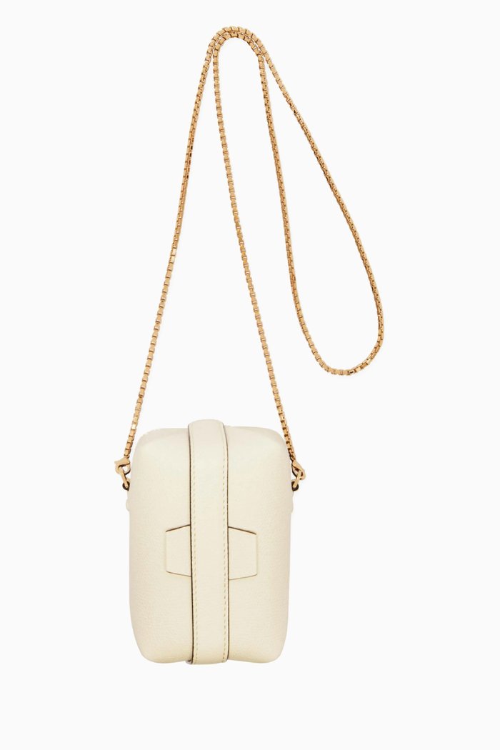 

Tric Trac Crossbody Nano Bag in Millepunte Calfskin Leather, White
