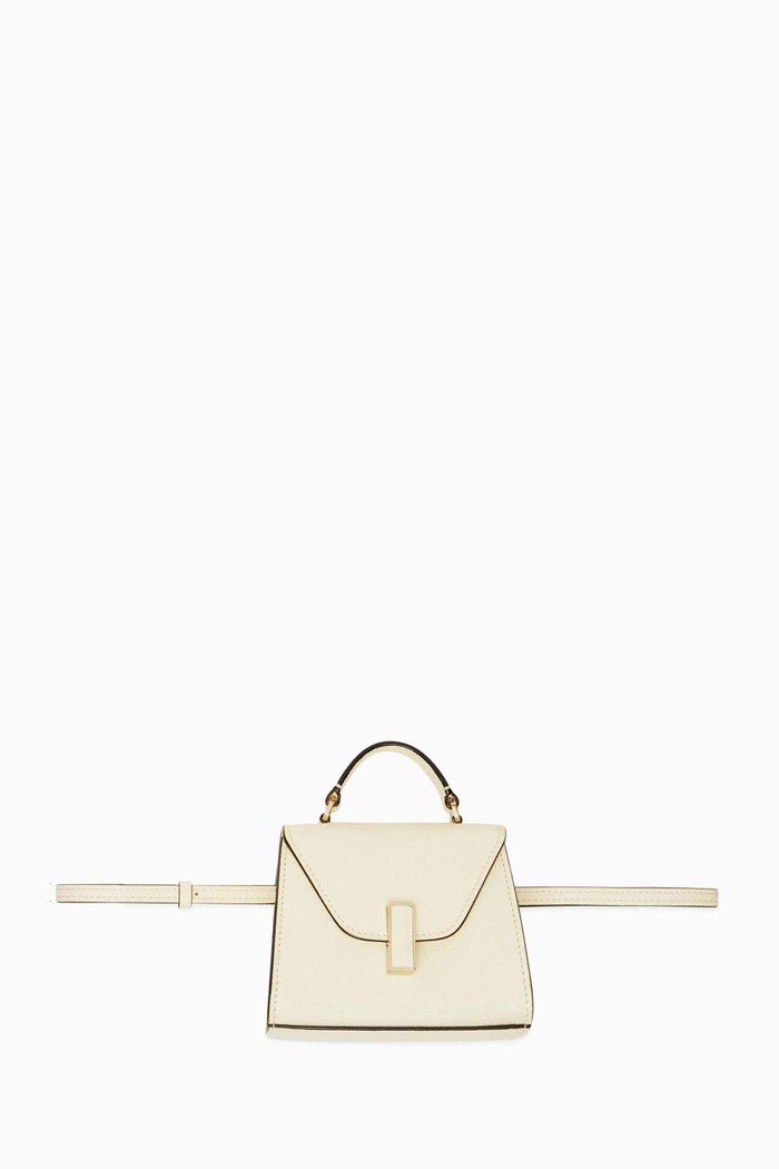

Iside Belt Bag in Millepunte Calfskin Leather, White
