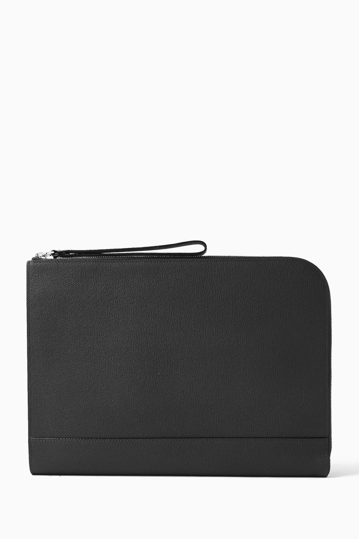 

MyLogo Portfolio Organiser in Millepunte Calfskin Leather, Black