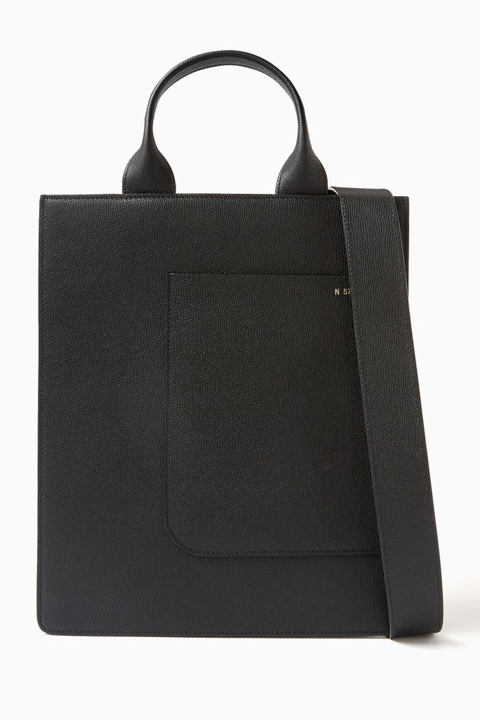 

Mini Boxy Top Handle Bag in Millepunte Calfskin Leather, Black