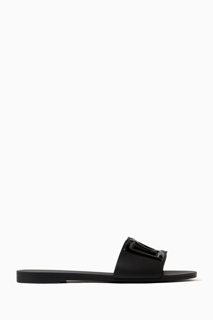 

Bianca Logo Slides in Rubber, Black