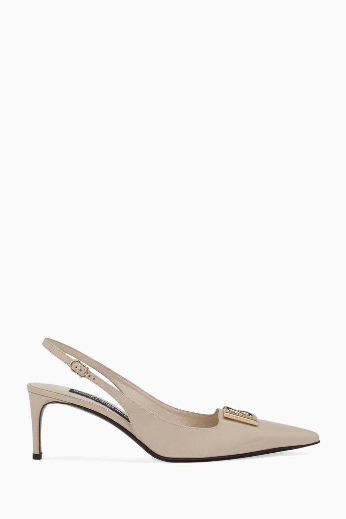 

Lollo 60 Slingback Pumps in Polished Calfskin, Neutral