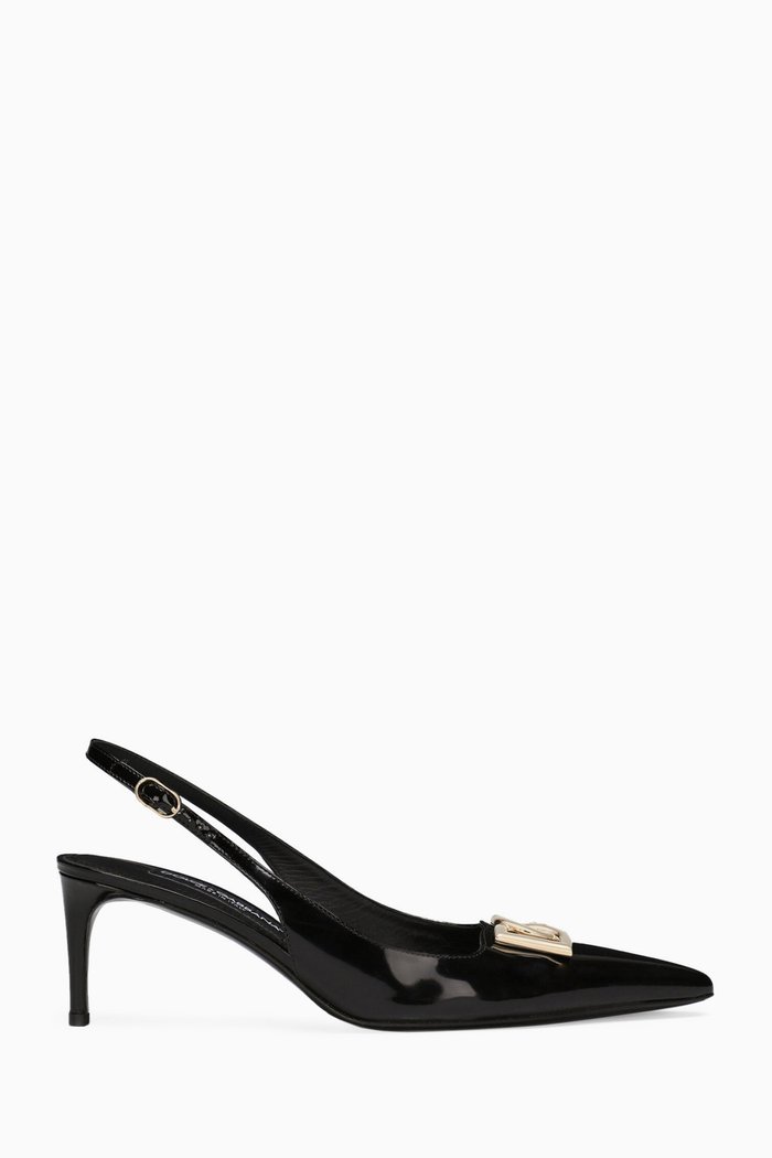 

Lollo 60 Slingback Pumps in Polished Calfskin, Black