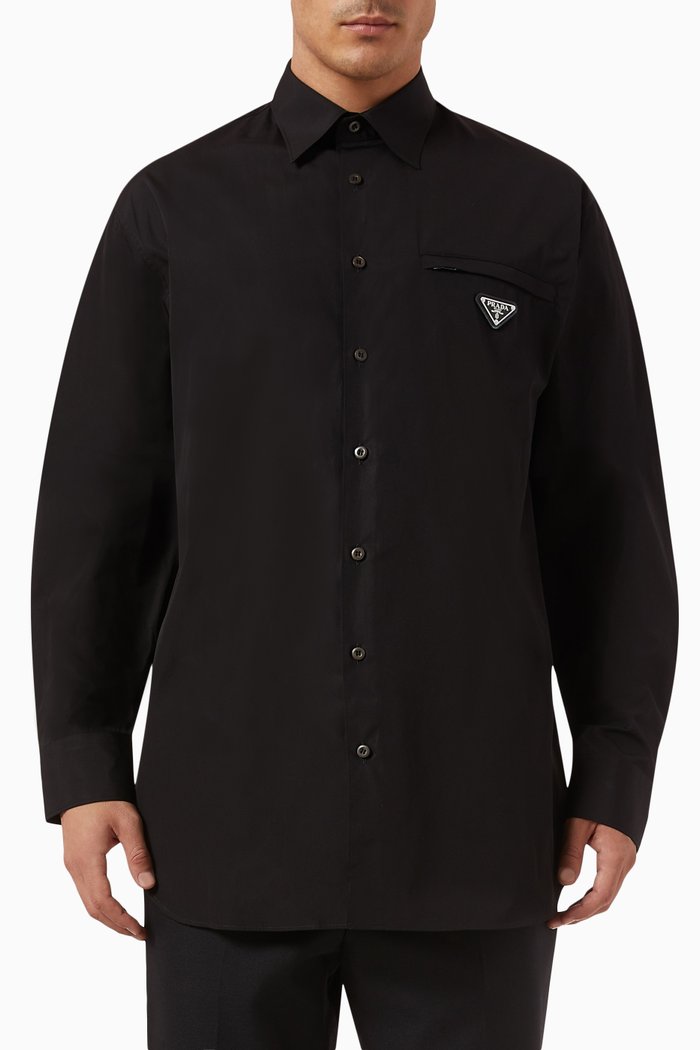 

Logo Shirt in Poplin, Black