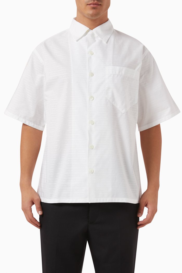 Logo Shirt in Cotton Poplin, White
