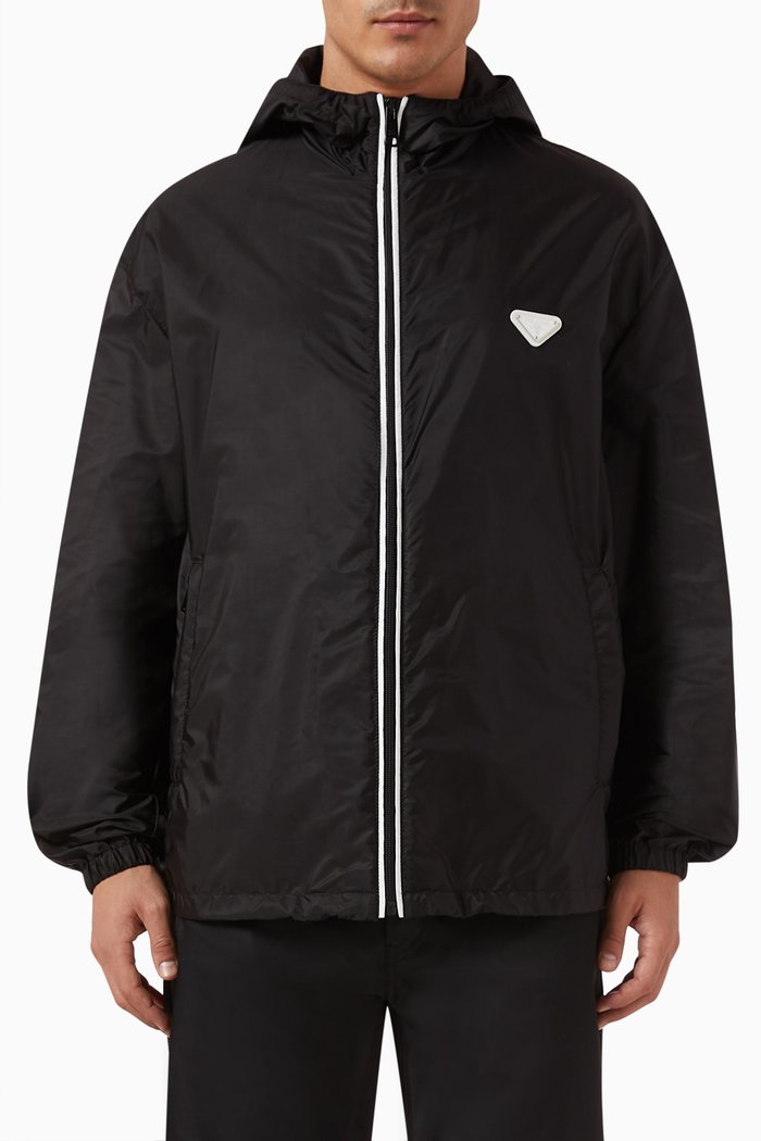 

Packable Blouson Jacket in Re-Nylon, Black