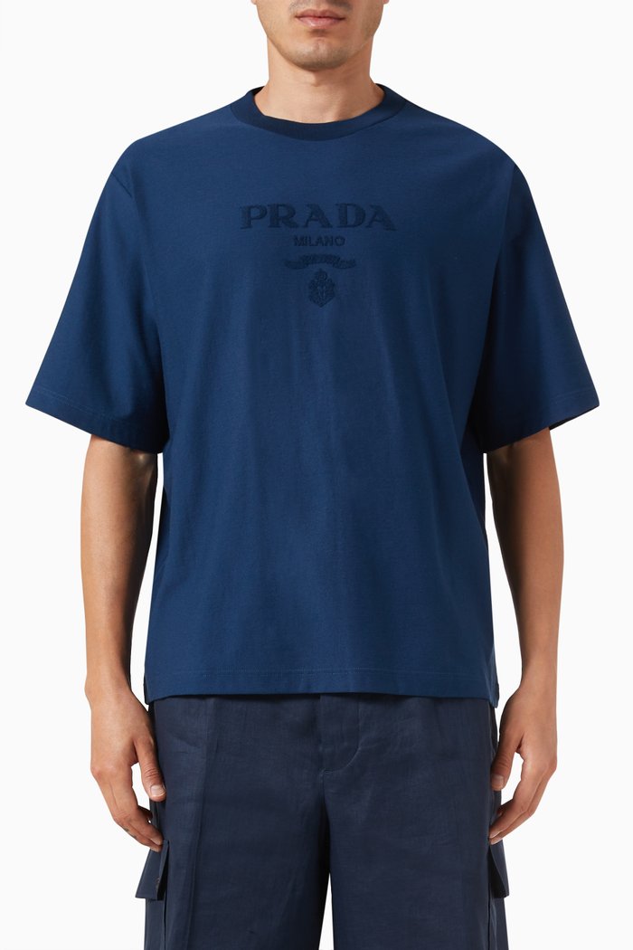 

Logo T-shirt in Technical Cotton, Blue