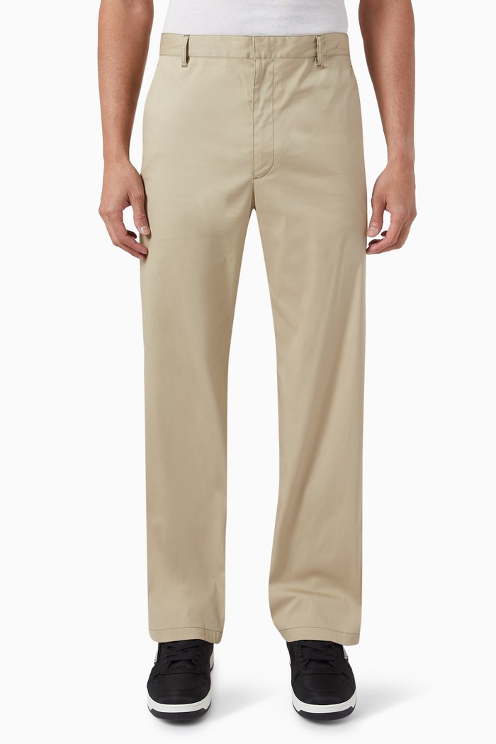 

Trousers in Stretch Cotton Blend Poplin, Neutral