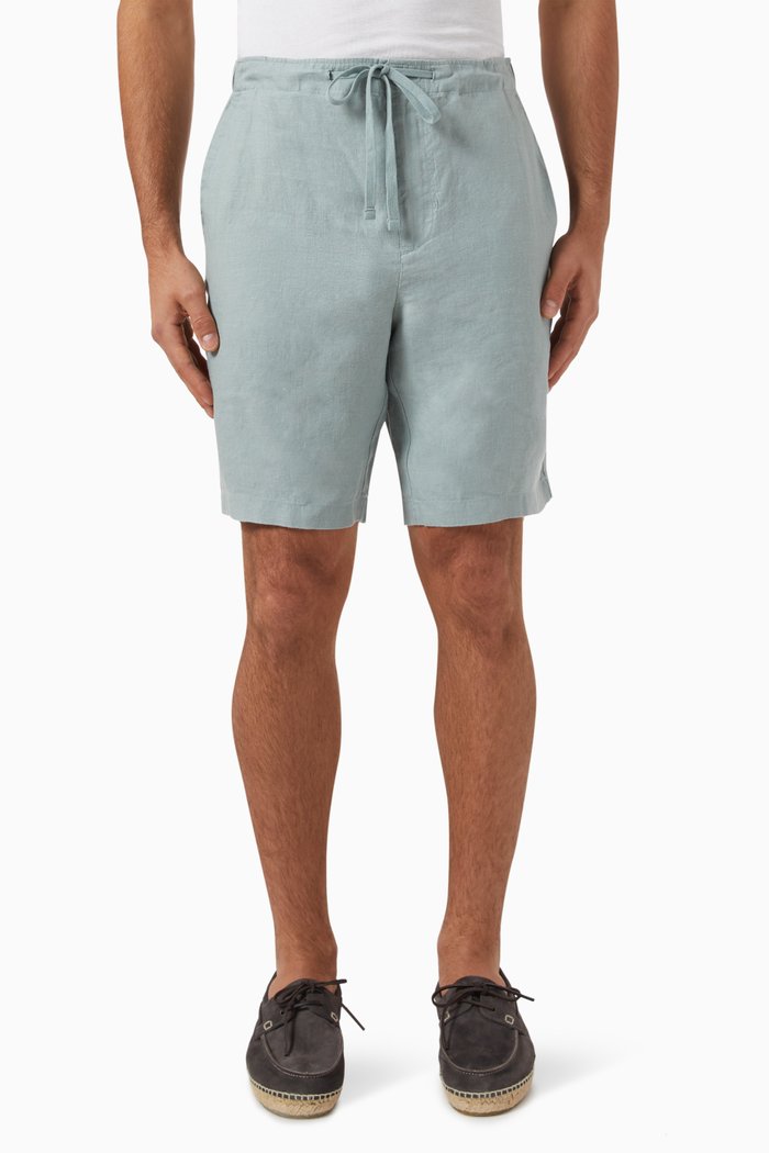 

Drawstring Shorts in Lightweight Hemp, Blue