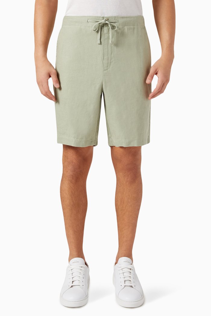 

Drawstring Shorts in Lightweight Hemp, Green