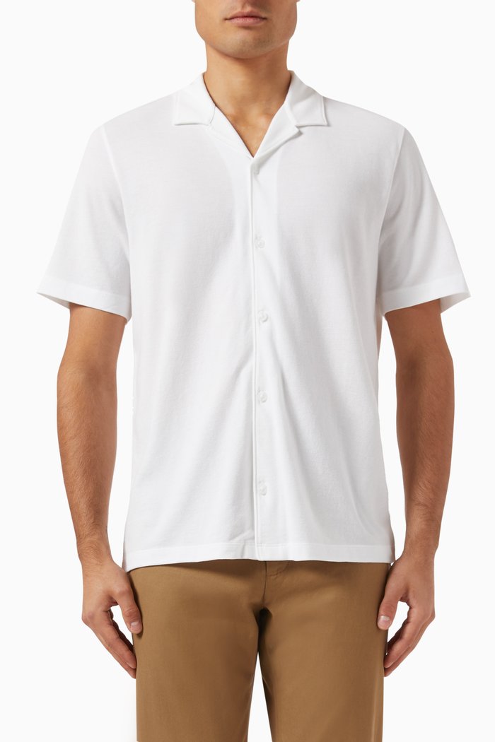 

Cabana Button-down Shirt in Cotton-pique, White
