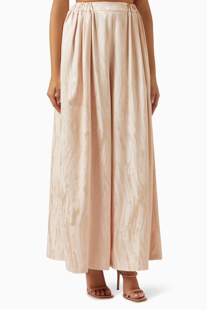 

Wide-Leg Pants in Glossy Fabric, Pink