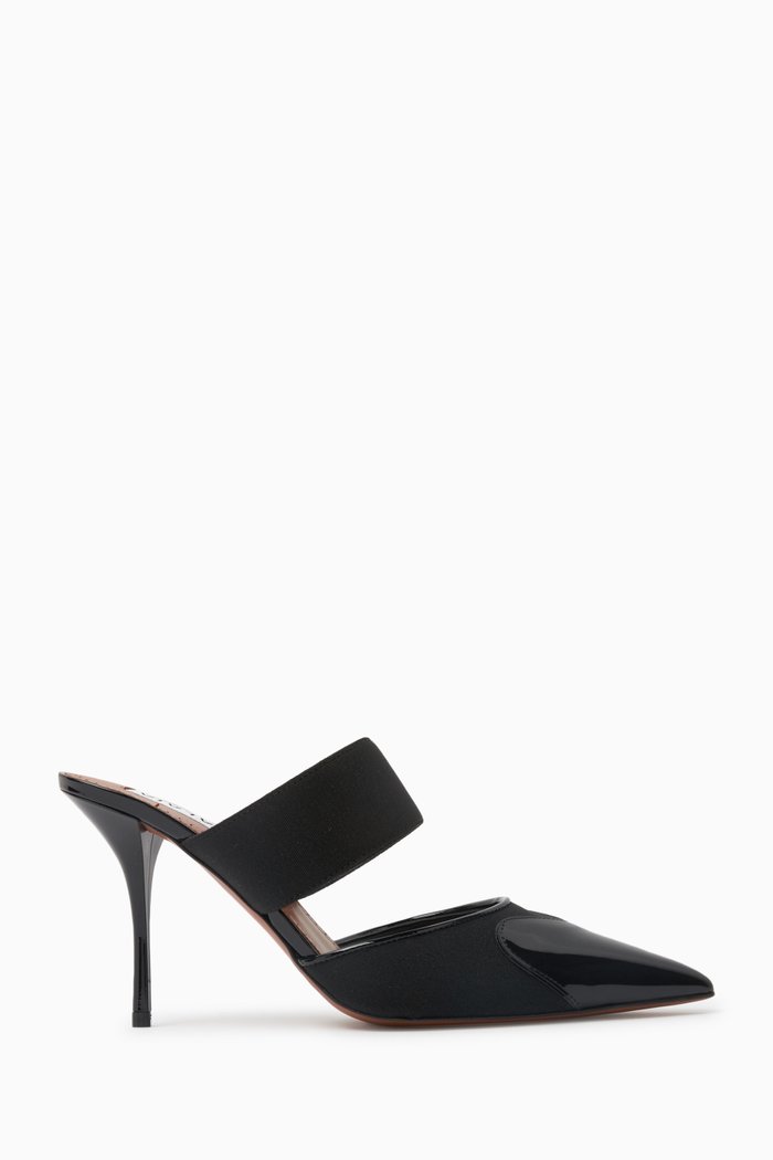

Heart 90 Mules in Patent Calfskin, Black