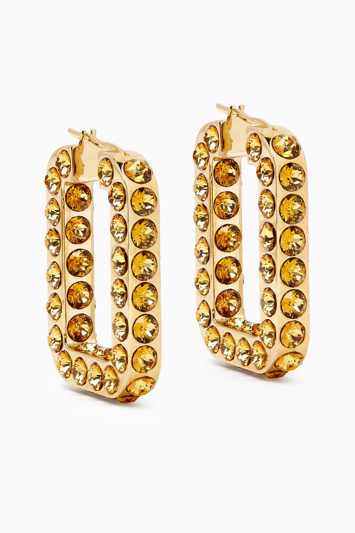 

Charlotte Hoop Earrings in Brass, Gold