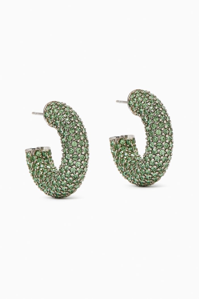 

Small Cameron Crystal-embellished Hoop Earrings, Green