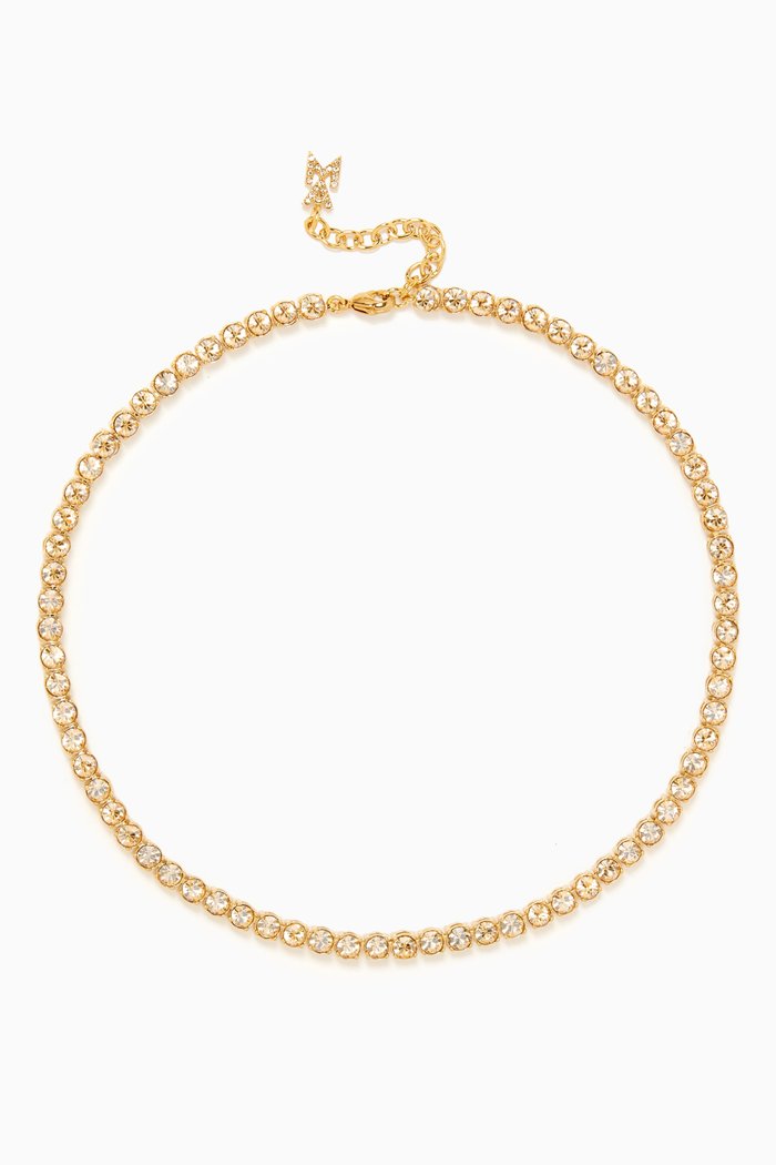 

Crystal Tennis Necklace, Gold