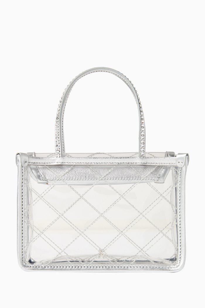 

Mini Amini Betty Crystal Top-handle Bag in Quilted PVC, White