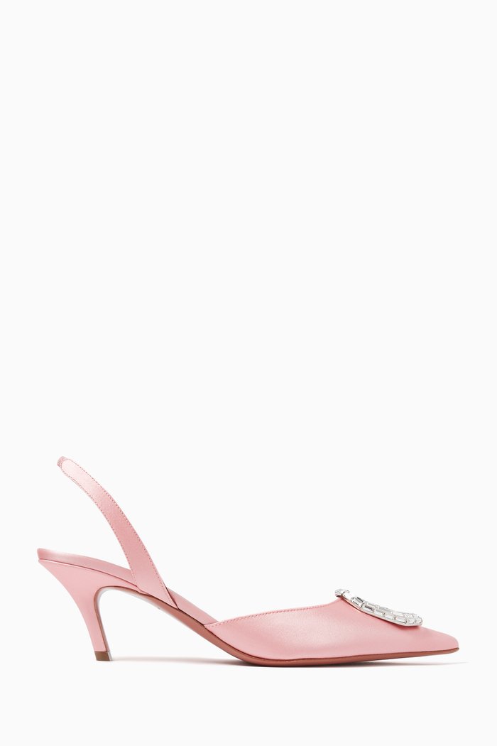 

Camelia 60 Crystal Slingback Pumps in Satin, Pink