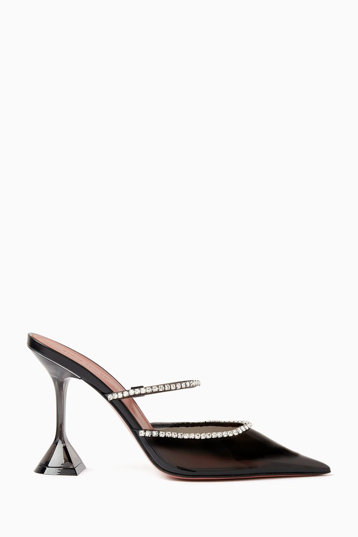 

Gilda 95 Glass Mules in PVC, Black