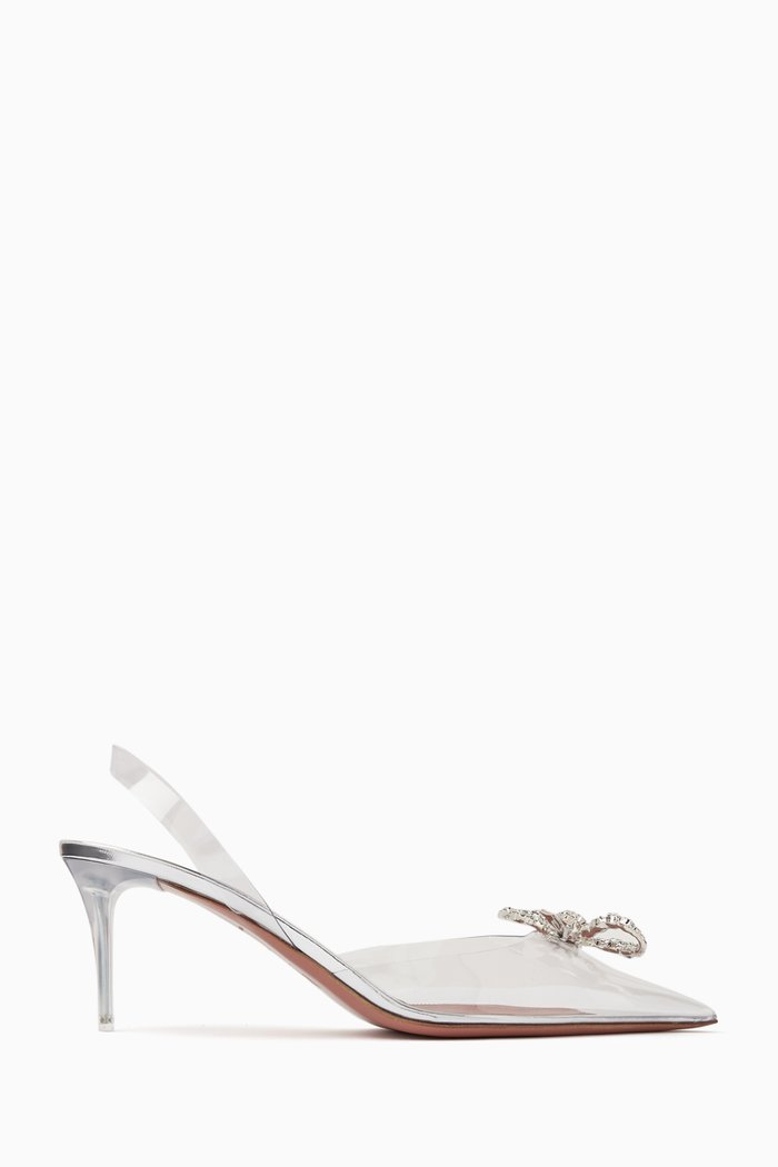 

Rosie 60 Crystal-embellished Slingback Pumps in PVC, White