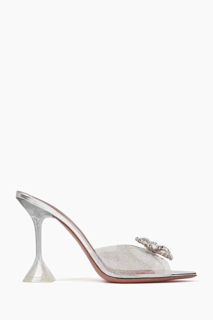 

Rosie 95 Crystal-embellished Glitter Mule Sandals in PVC, Silver