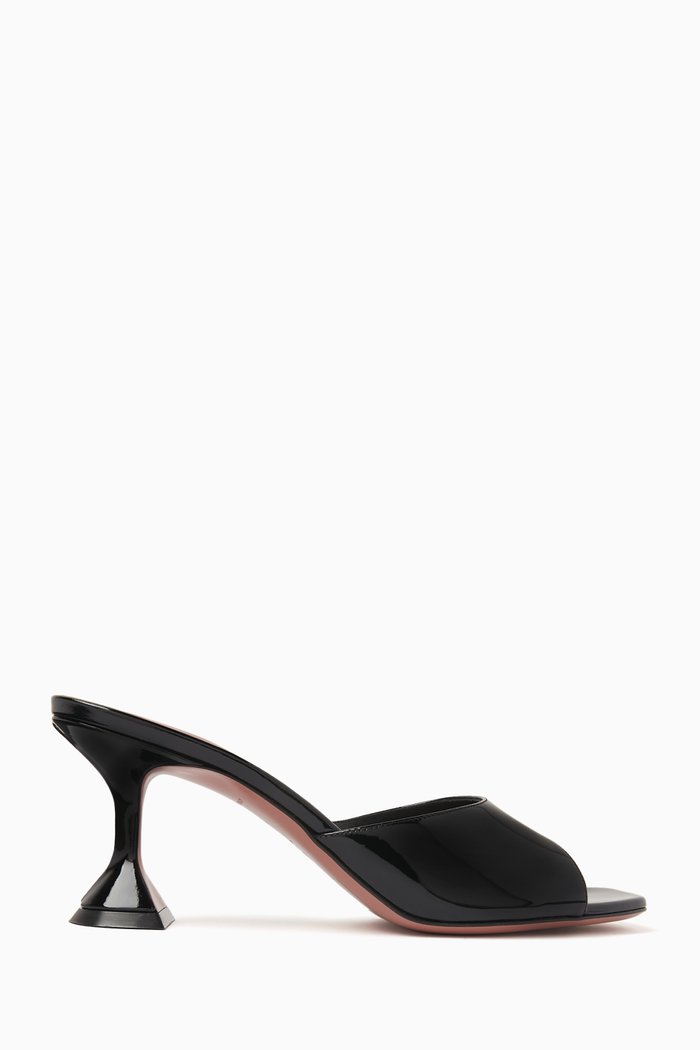

Lupita 70 Mule Sandals in Patent Leather, Black