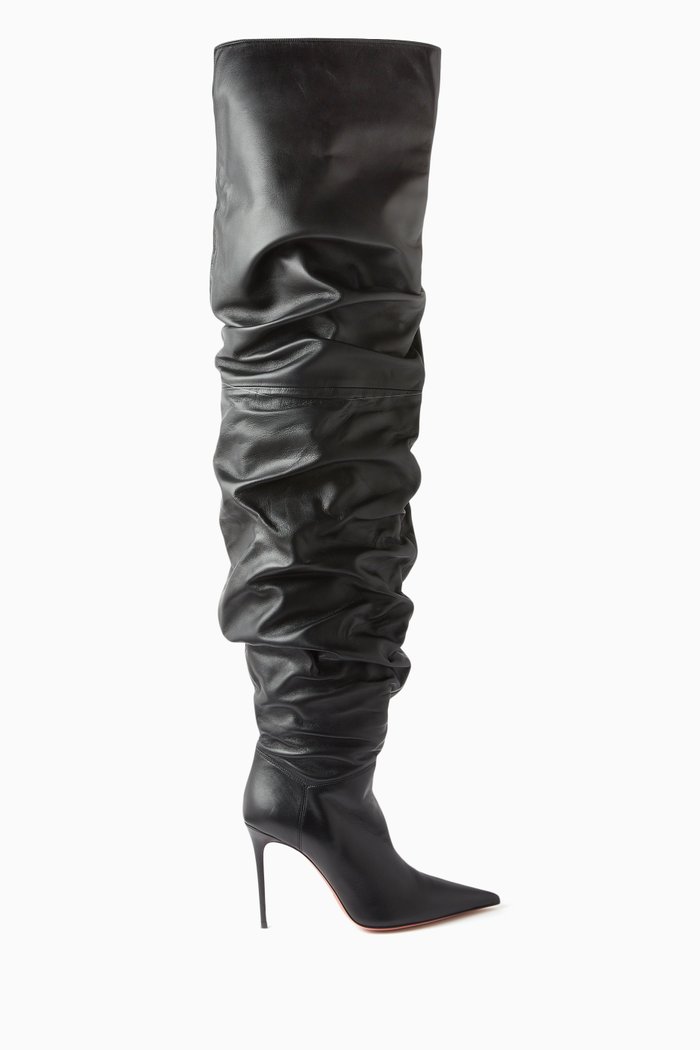 Jahleel 95 Thigh-high Boots in Nappa, Black