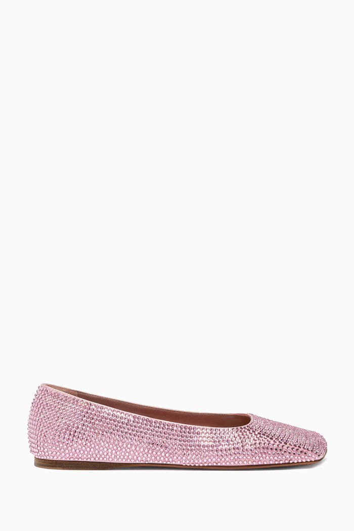 

Ane Crystal-embellished Ballet Flats in Satin, Pink