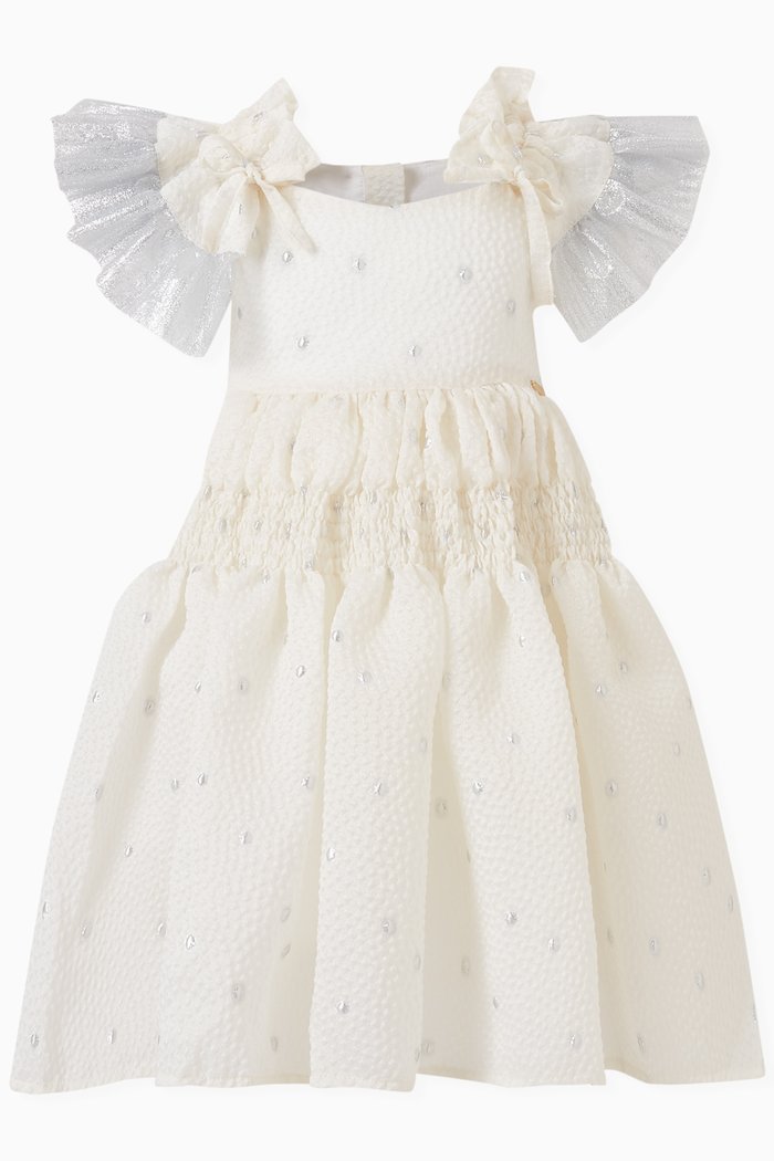 

Ruffle Sleeve Dress, White
