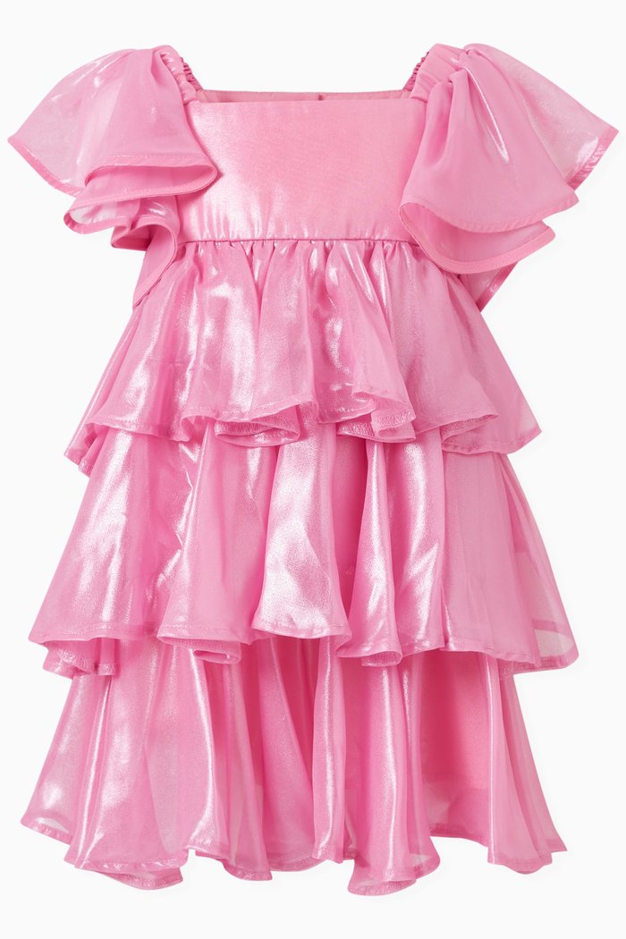 

Tiered Shiny Dress, Pink