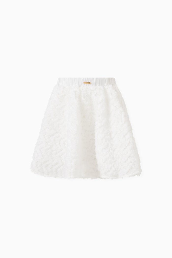 

Textured Logo Skirt, White