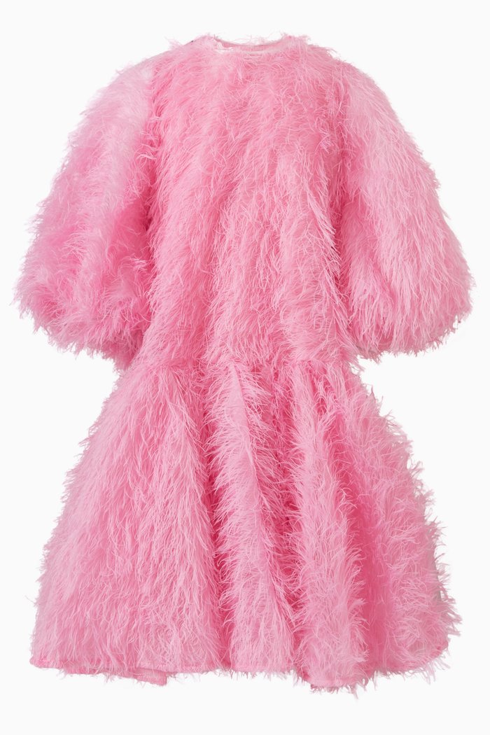 

Feather Long Sleeved Dress, Pink
