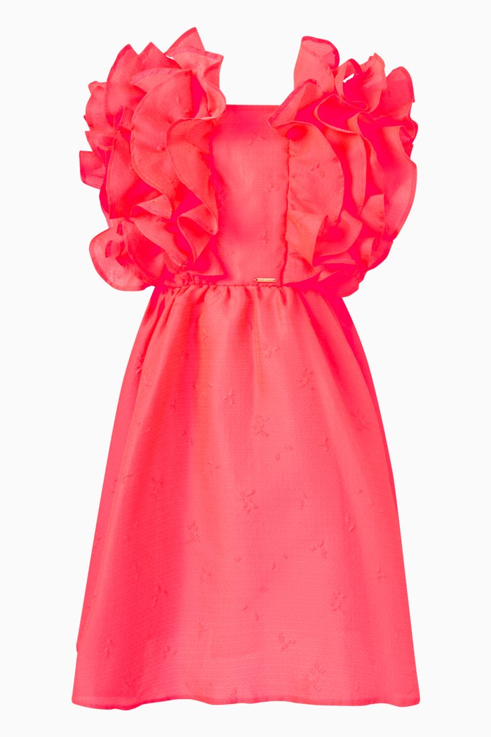 

Ruffle Sleeveless Dress, Orange