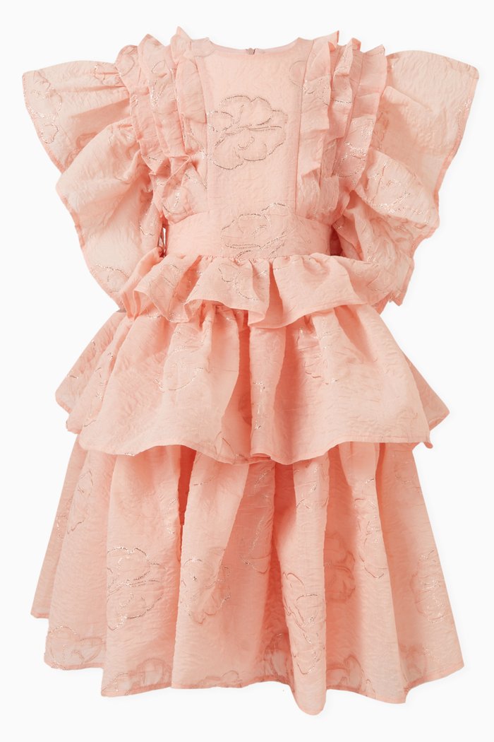 Tiered Skirt Dress, Orange