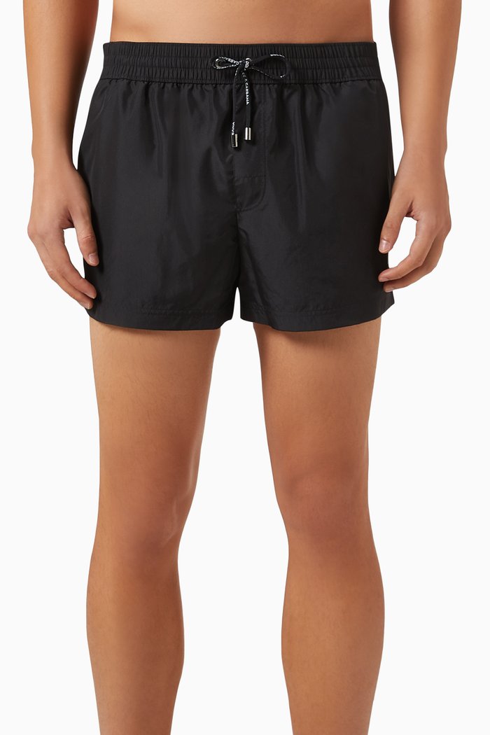 

Logo Plaque Swim Shorts in Nylon, Black