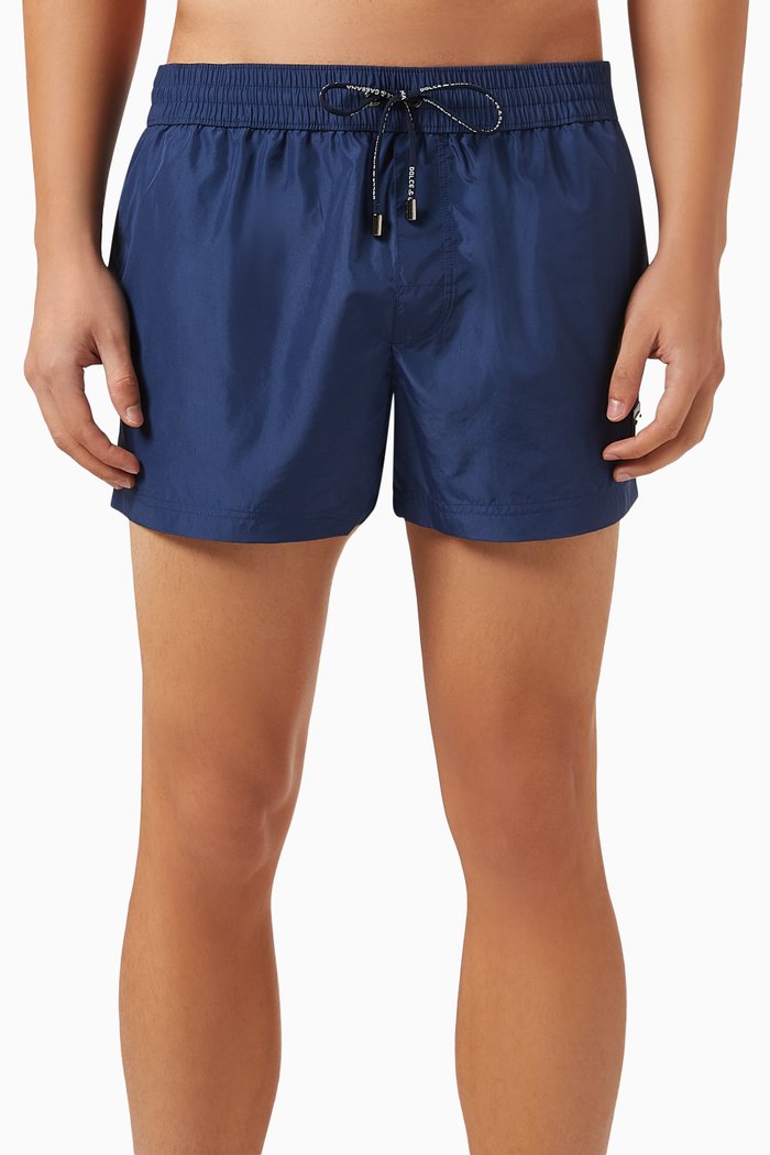 

Logo Plaque Swim Shorts in Nylon, Blue