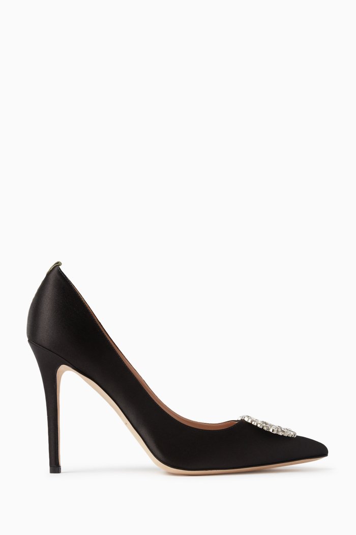 

Royale 100 Crystal-embellished Pumps in Satin, Black
