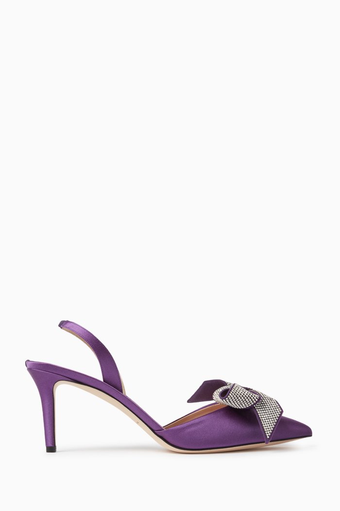 

Emmanuel 70 Embellished Slingback Pumps in Satin, Purple