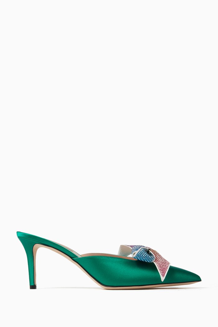 

Darma 70 Embellished Mules in Satin, Green