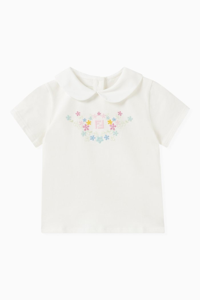 

Embroidered T-shirt in Cotton, White